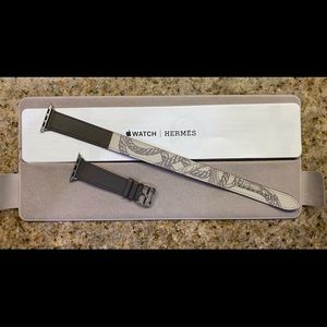 Hermes Apple Watch Band 40mm Double Tour Etain and Beton